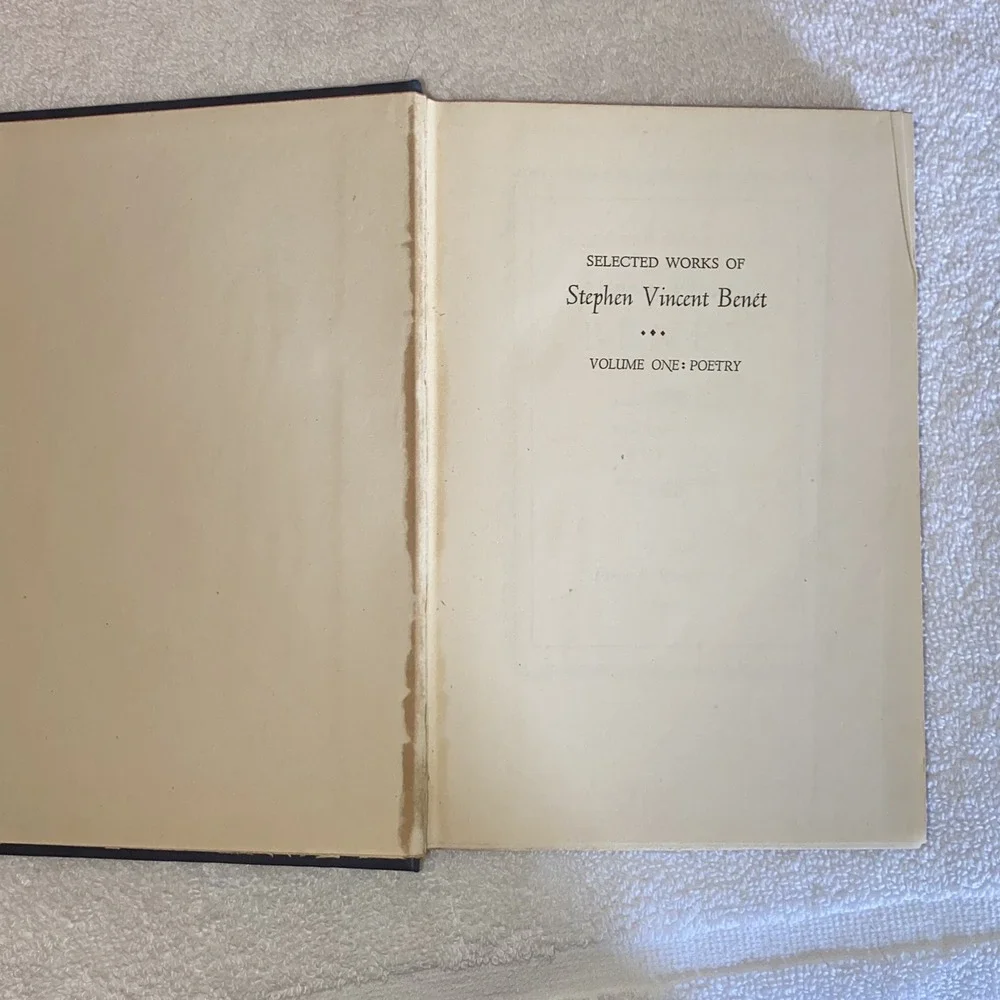 Selected Works of Stephen Vincent Benet 1942 Vol.1 Poetry‎ - Hardcover 2nd edt.